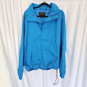 Vintage Eddie Bauer Gore-Tex Bright Blue Windbreaker Pullover Jacket Size Large